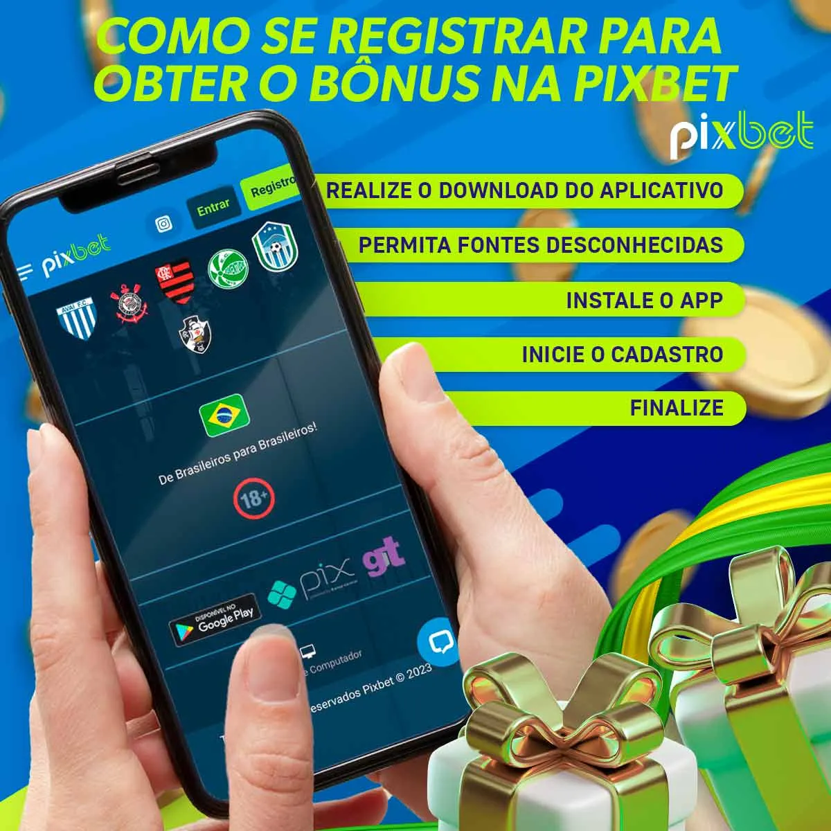 Como se registrar no aplicativo para receber o Bônus Pixbet Brasil