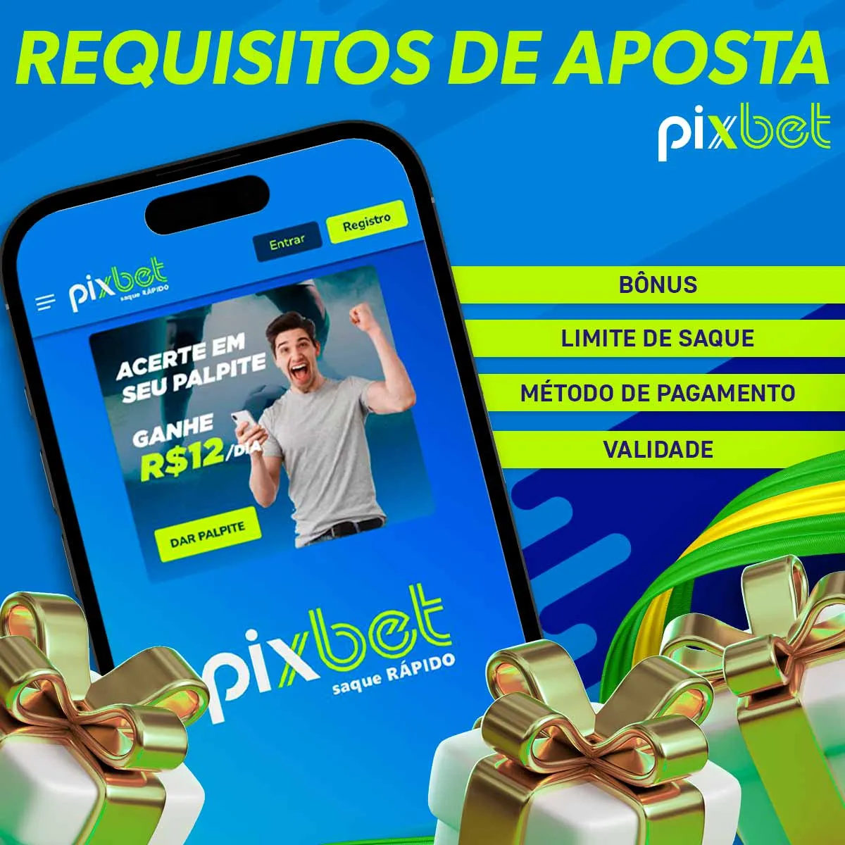 Requisitos de aposta no aplicativo Pixbet Brasil