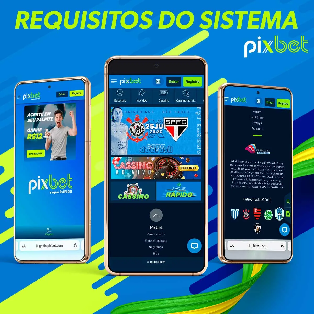 Requisitos do sistema aplicativo Pixbet Brasil