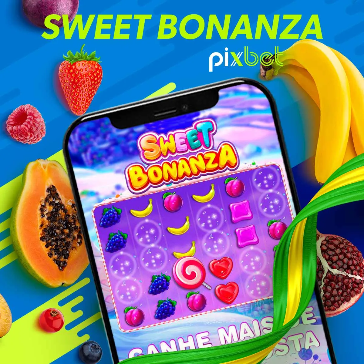 O popular jogo Sweet Bonanza no cassino do aplicativo móvel Pixbet Brasil