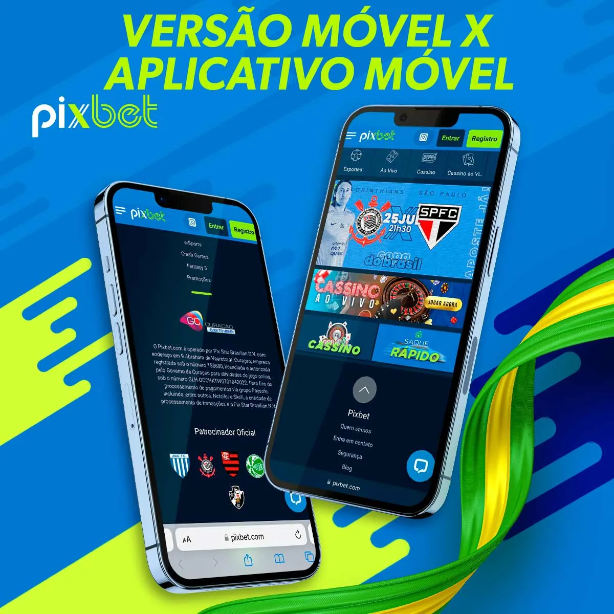Diferenças entre o aplicativo móvel e a versão móvel da casa de apostas Pixbet Brasil