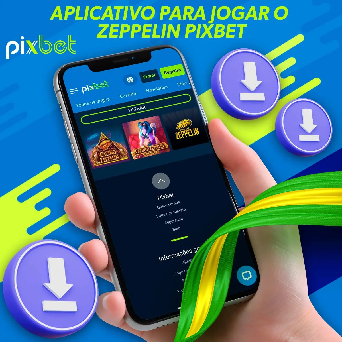 Como baixar e instalar o aplicativo móvel Zeppelin by Pixbet no Brasil