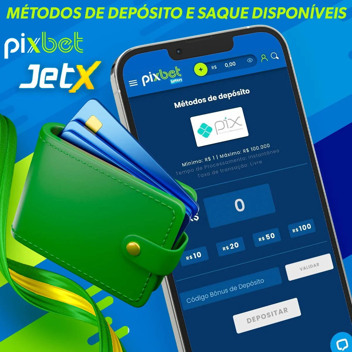 Quais são os métodos de depósito e levantamento disponíveis em Pixbet?