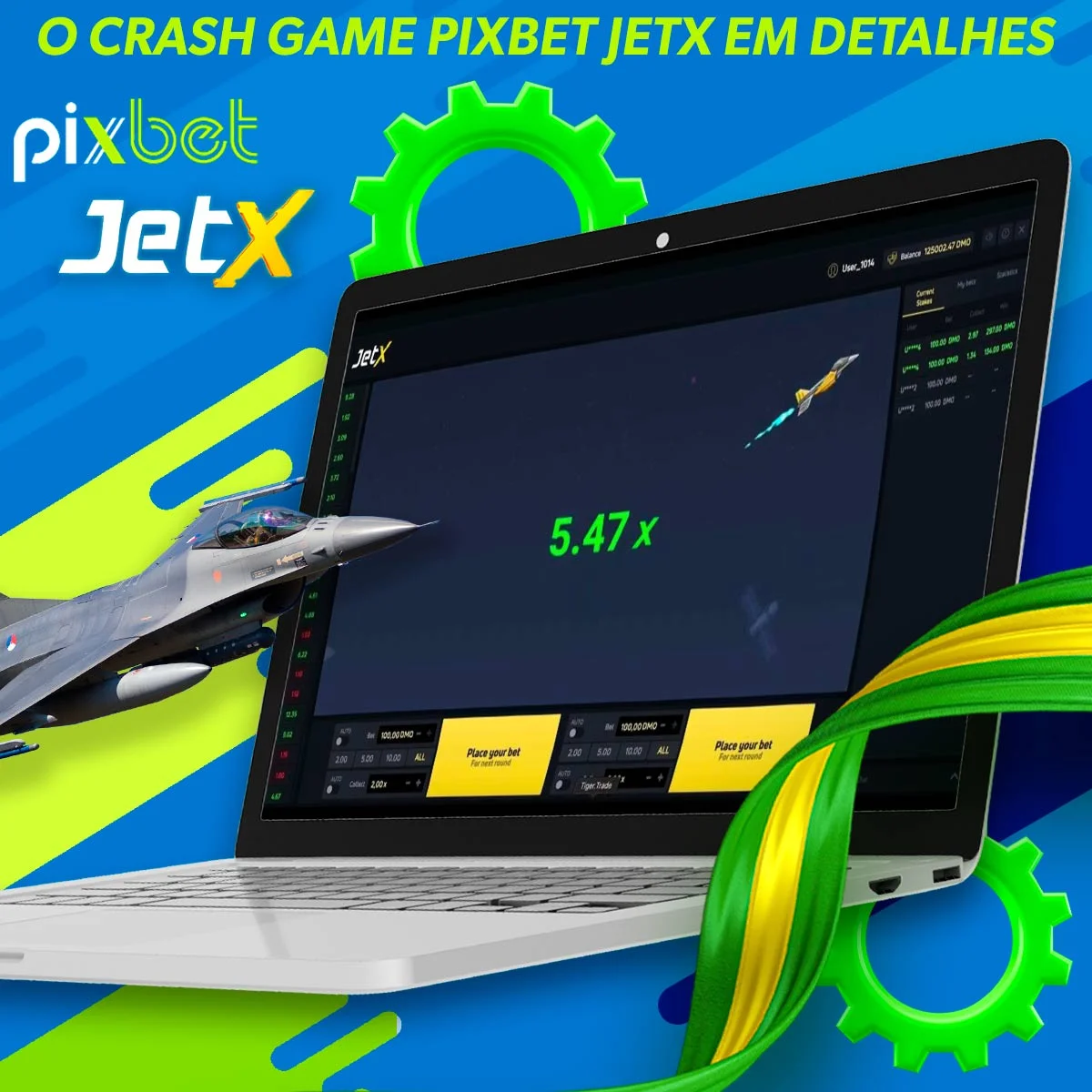 Caraterísticas principais do jogo Pixbet JetX crash