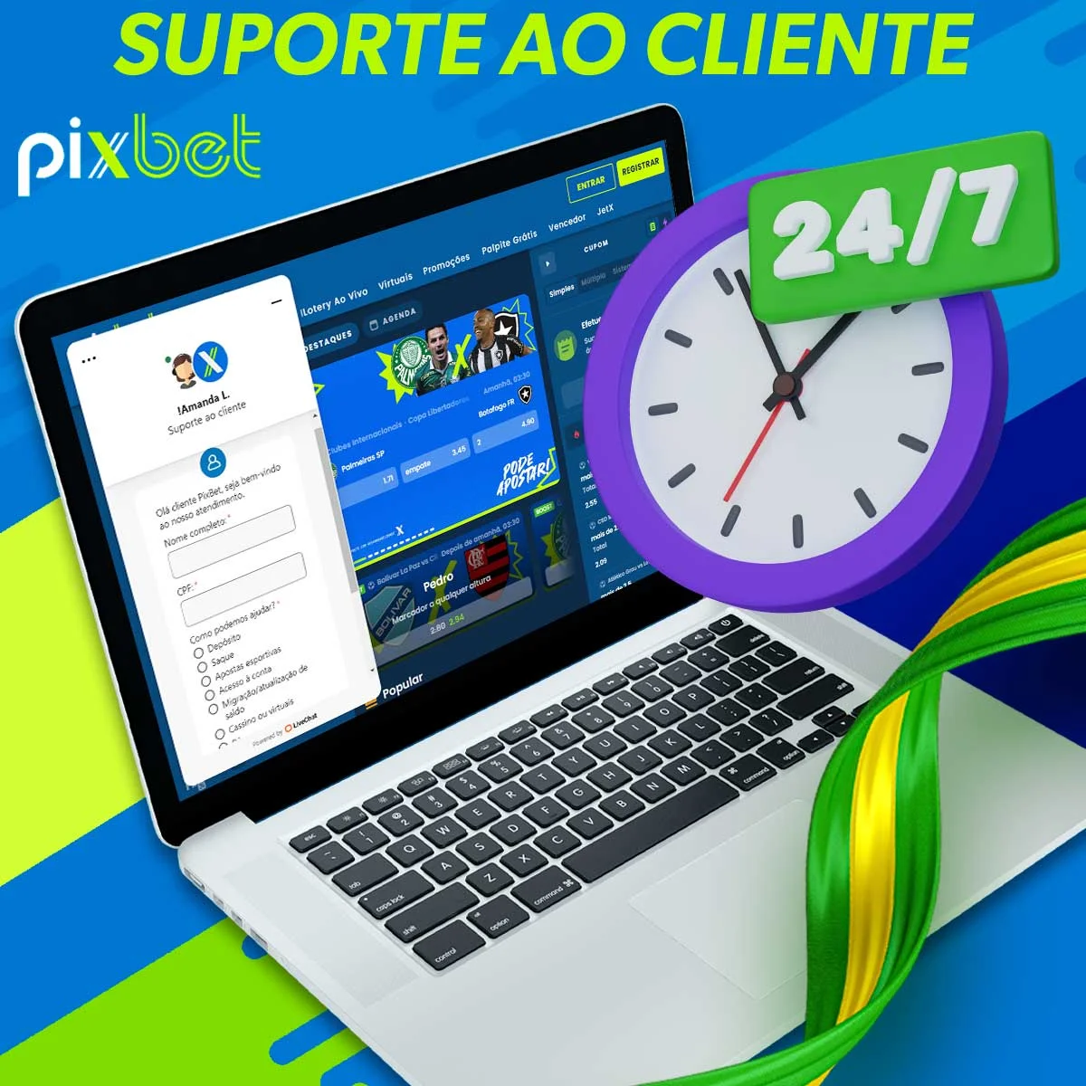 Informações de apoio ao cliente Pixbet