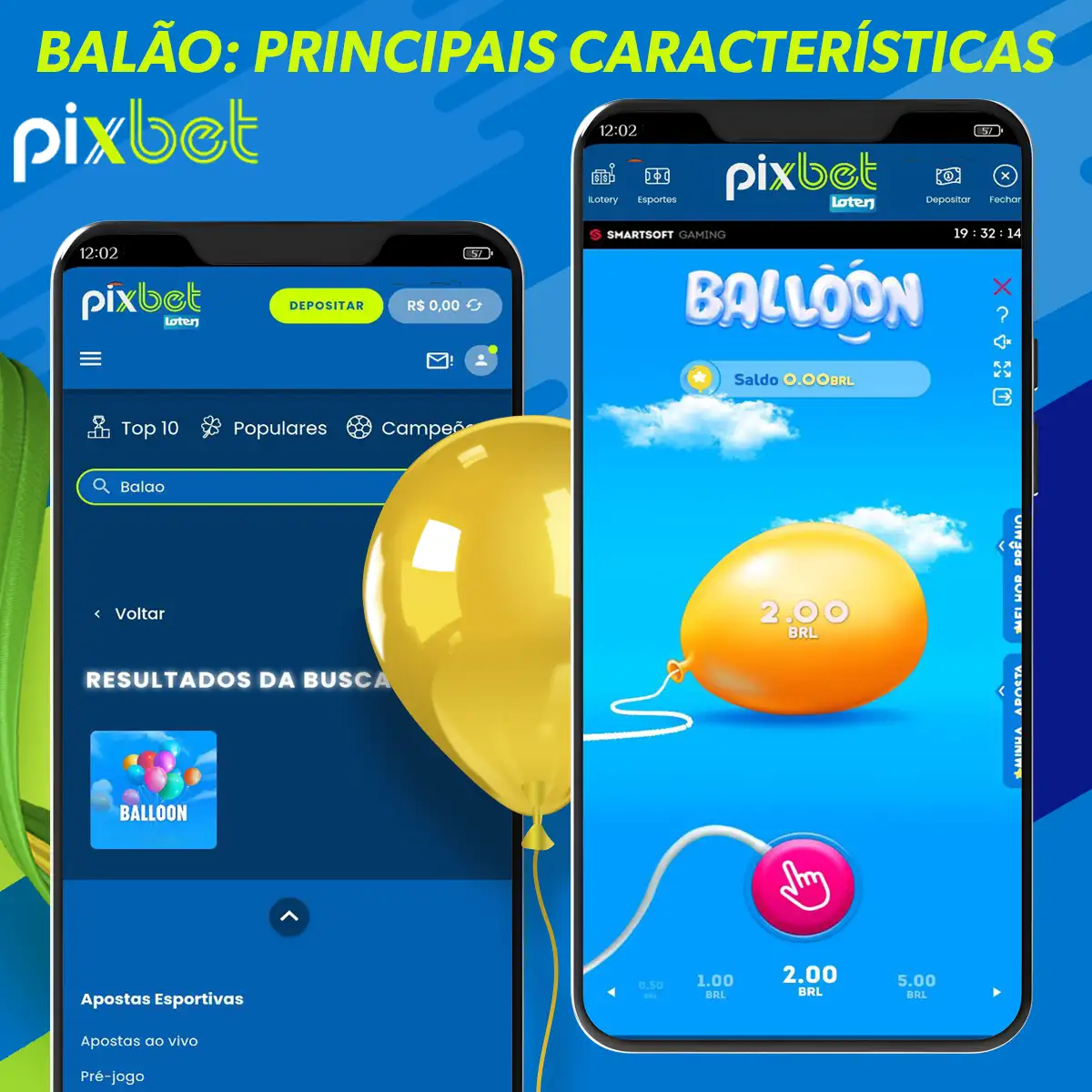 Pixbet Balloon: caraterísticas principais